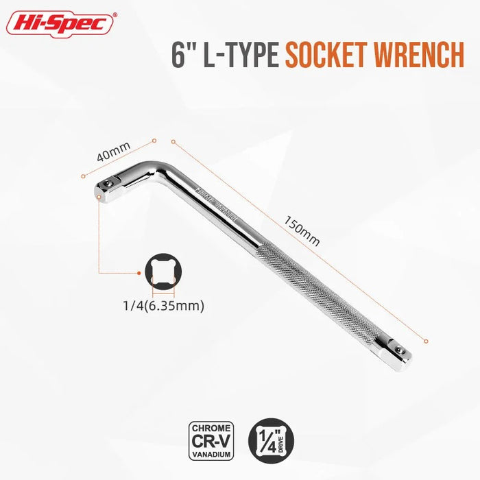 Hi-Spec L Type Bent Bar Spanner Socket Wrench 150mm 250mm 300mm Double End Wheel Wrench Auto Car Repair Tools Hand Tools