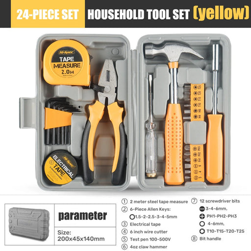 13/24-Piece General Household Tool Set – Essential Hand Tool Kit for Home & Car Repair