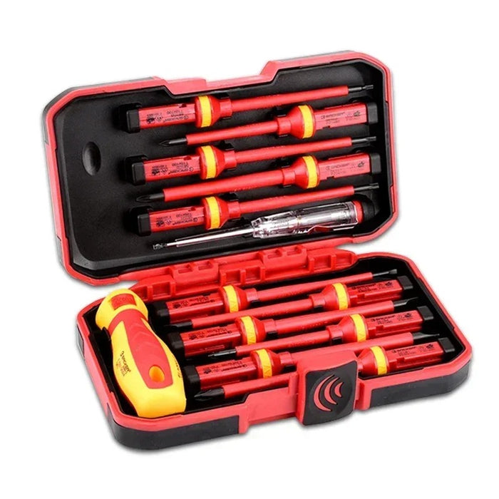 VDE Insulated Screwdriver Set – 1000V Slotted & Phillips Magnetic Screwdriver Kit with Tester Pen for Electricians